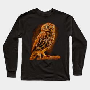 Big-eyed owl, owl symbol of wisdom Long Sleeve T-Shirt